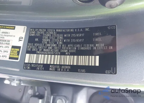 2024 Toyota Corolla Cross L from USA, damaged, VIN 7MUAAAAG9RV075928